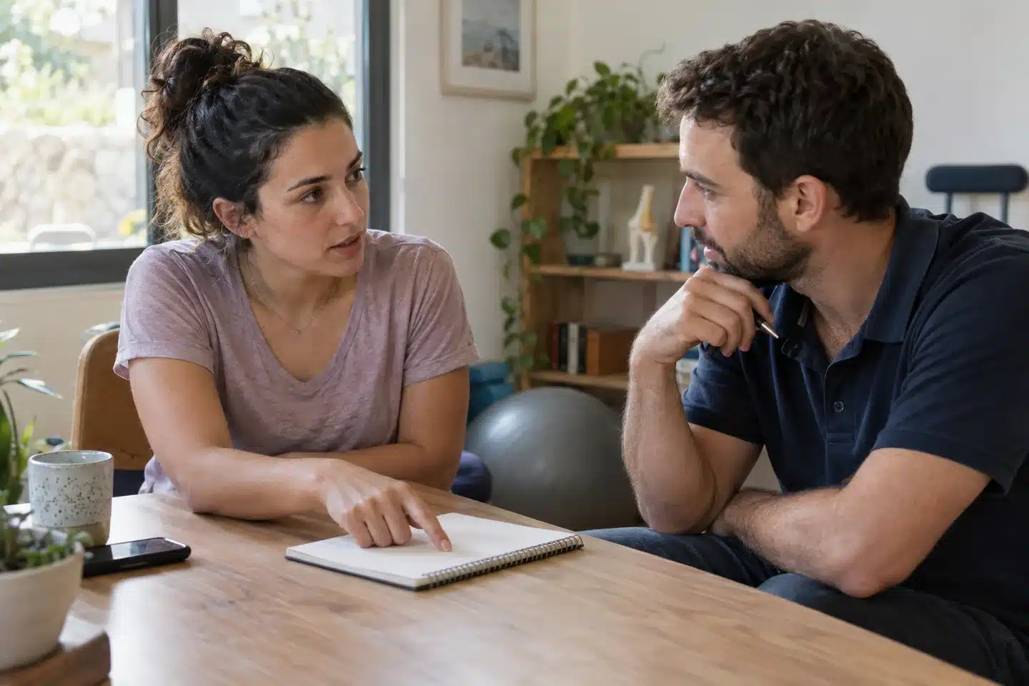 שיחה על מטרה אישית בתהליך השיקום — המחשה — המחשת AI