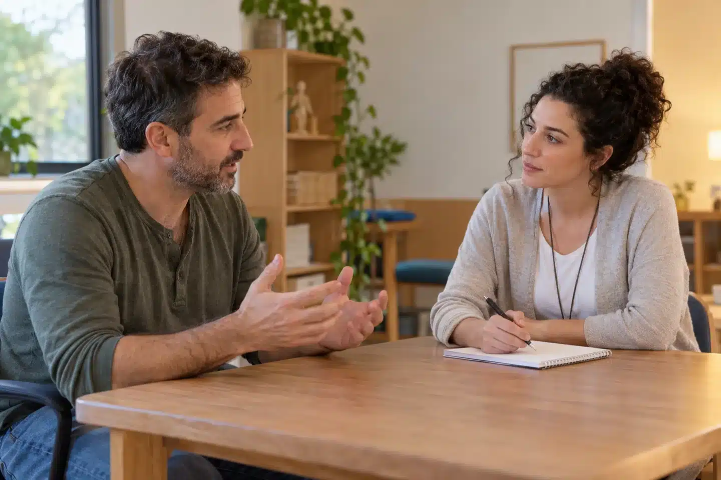 שיחה אישית על קשיי תפקוד עם אשת מקצוע — המחשה