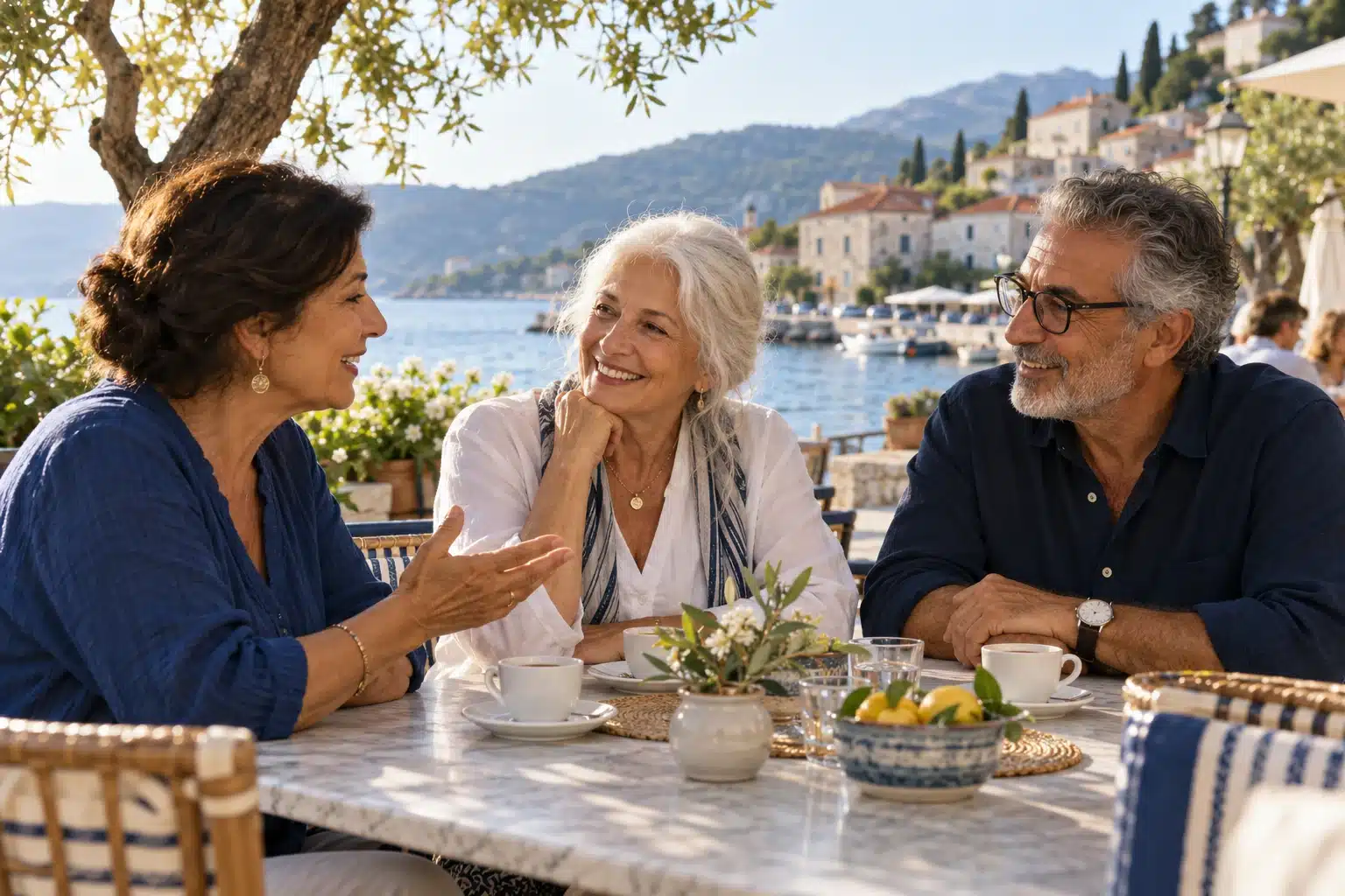 מפגש חברתי ושיחה בסביבה נעימה — המחשת AI