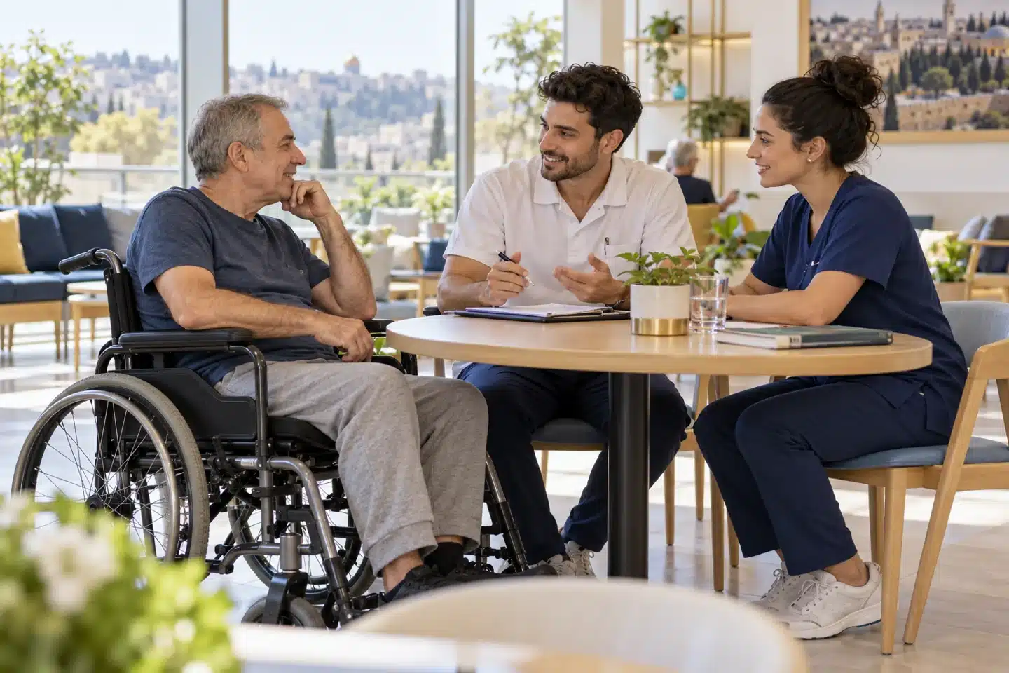 שיחה רב־מקצועית על מטרות השיקום